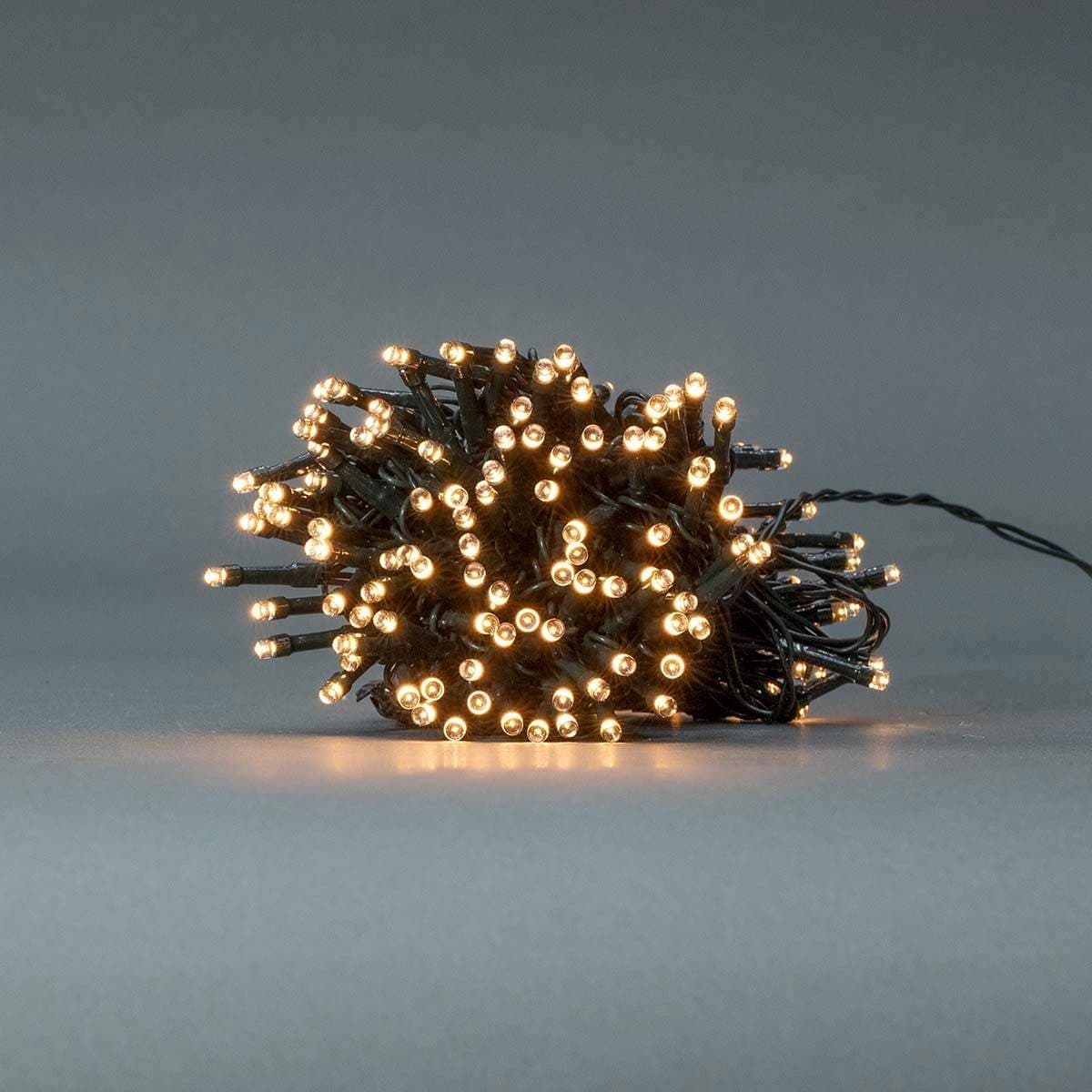 Julebelysning | Snor | 192 LED's | Varm Hvid | 14.40 m | Lyseffekter: 7 | Indendørs eller udendørs | Batteri