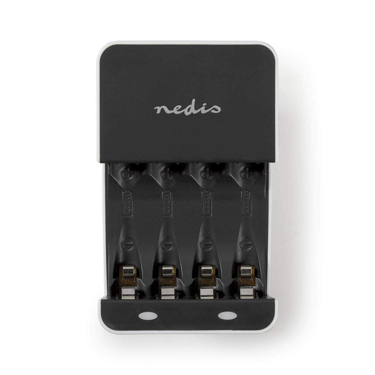 NiMH batterioplader AA / AAA | 1.2 V DC | Opladning | Euro / Type C (CEE 7/16) | Energi fra batteritype: AA / AAA | Hvid / Sort
