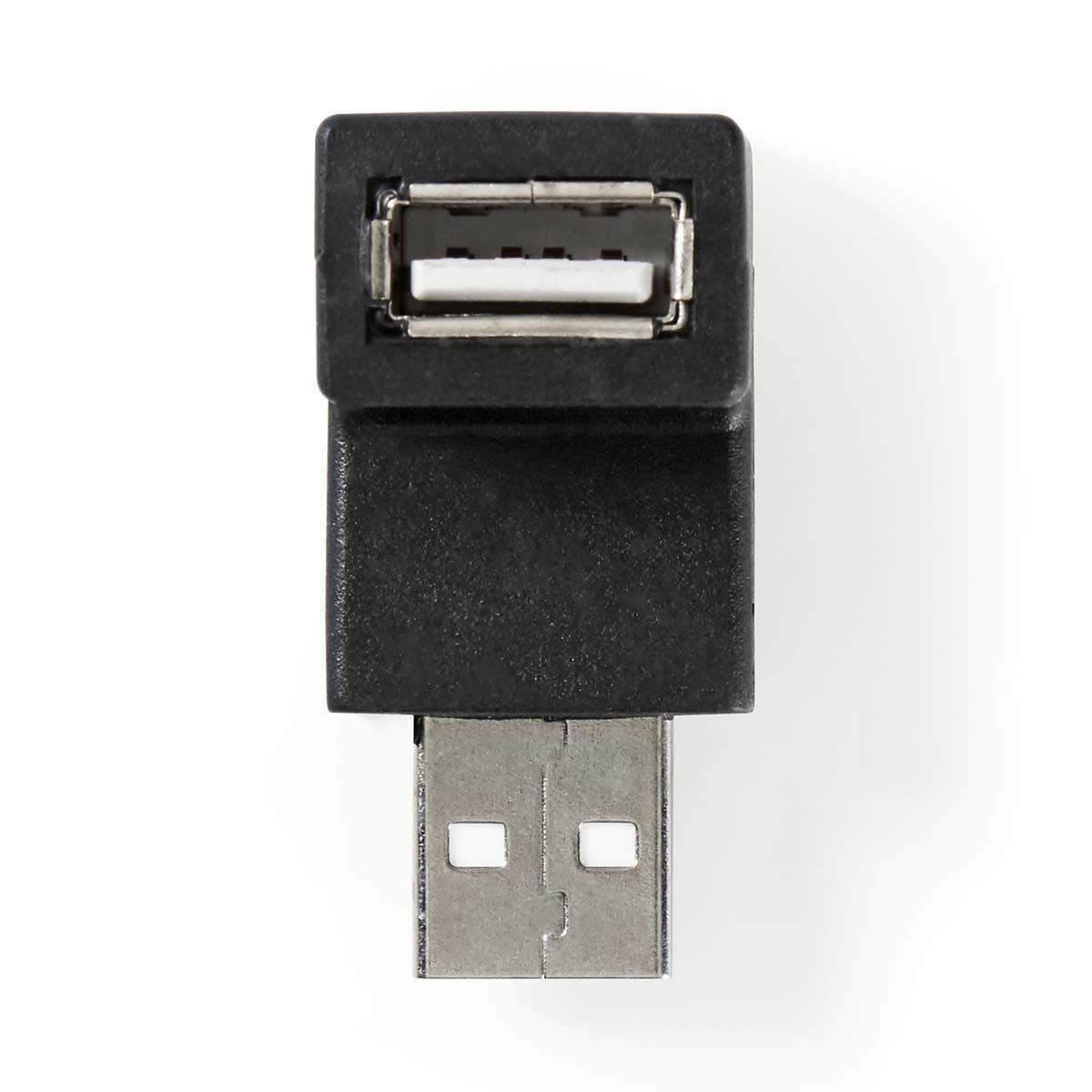 USB-A Adapter | USB 2.0 | USB-A Han | USB-A Hun | 480 Mbps | Runde | Nikkelplateret | PVC | Sort | Box