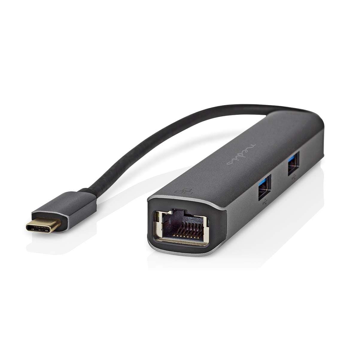 USB Multi-Port Adapter | USB 3.2 Gen 1 | USB-C™ Han | HDMI™ Hun / RJ45 Hun / 3x USB-A Hun | 5 Gbps | 0.20 m | Runde | Guldplater