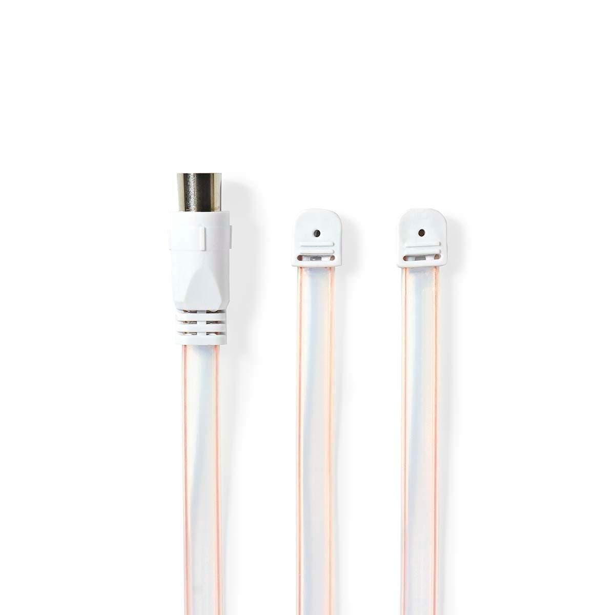 Coax Cable | IEC (Coax) Han | IEC (Coax) Han | Nikkelplateret | 50 Ohm | Uskærmet | 1.90 m | Fladt | PVC | Hvid | Konvolut