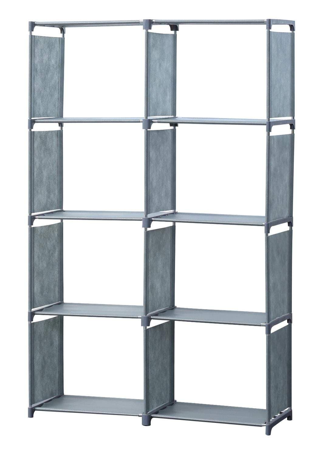 Herzberg 8-lags multifunktions bogreol og opbevaringsstativ - 85x125 cm Grå