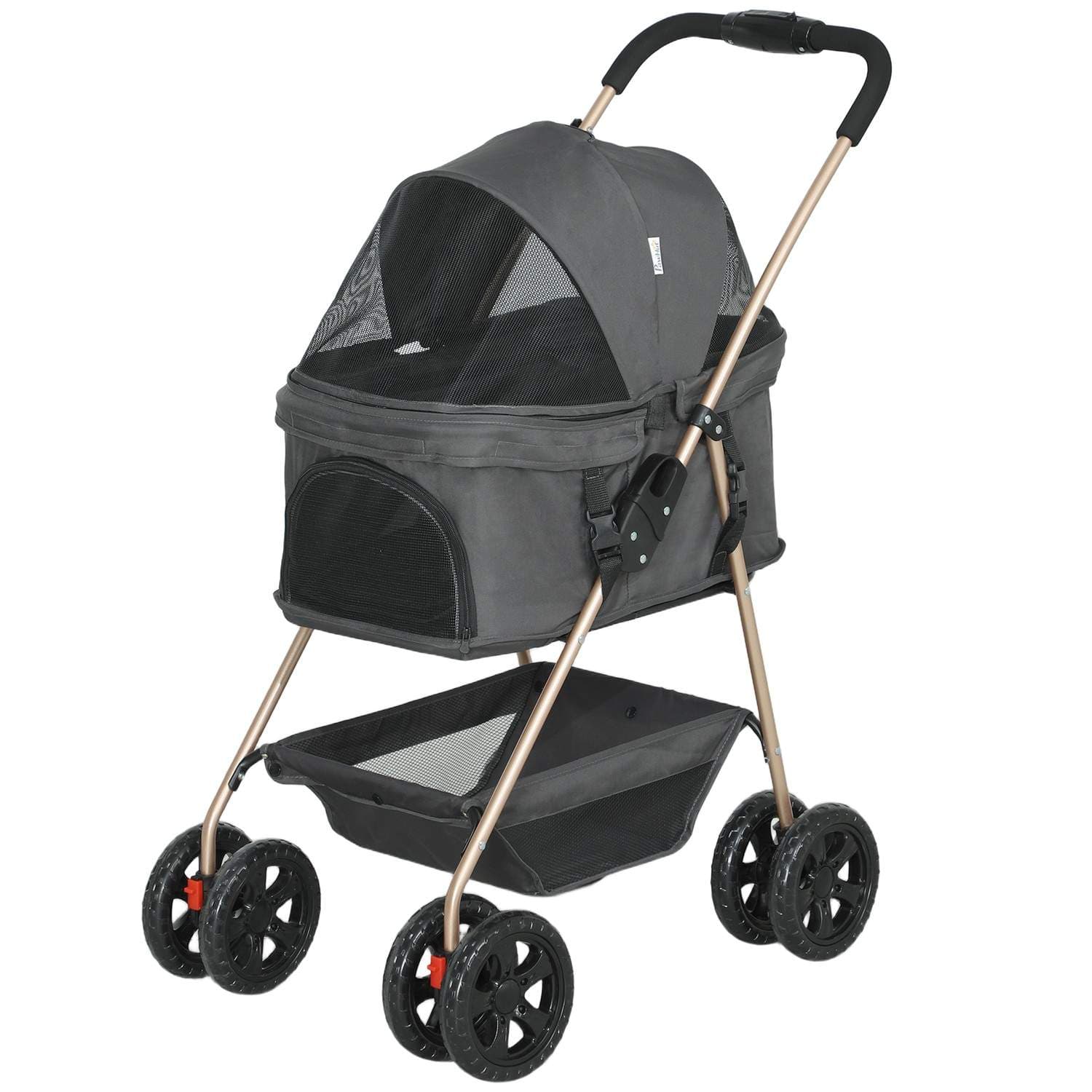 Hundevogn 3 i 1 hundevogn sammenfoldelig hundeboks, foldbar transportpose med drikkeholder, hundevogn, kattevogn med 360° hjul k