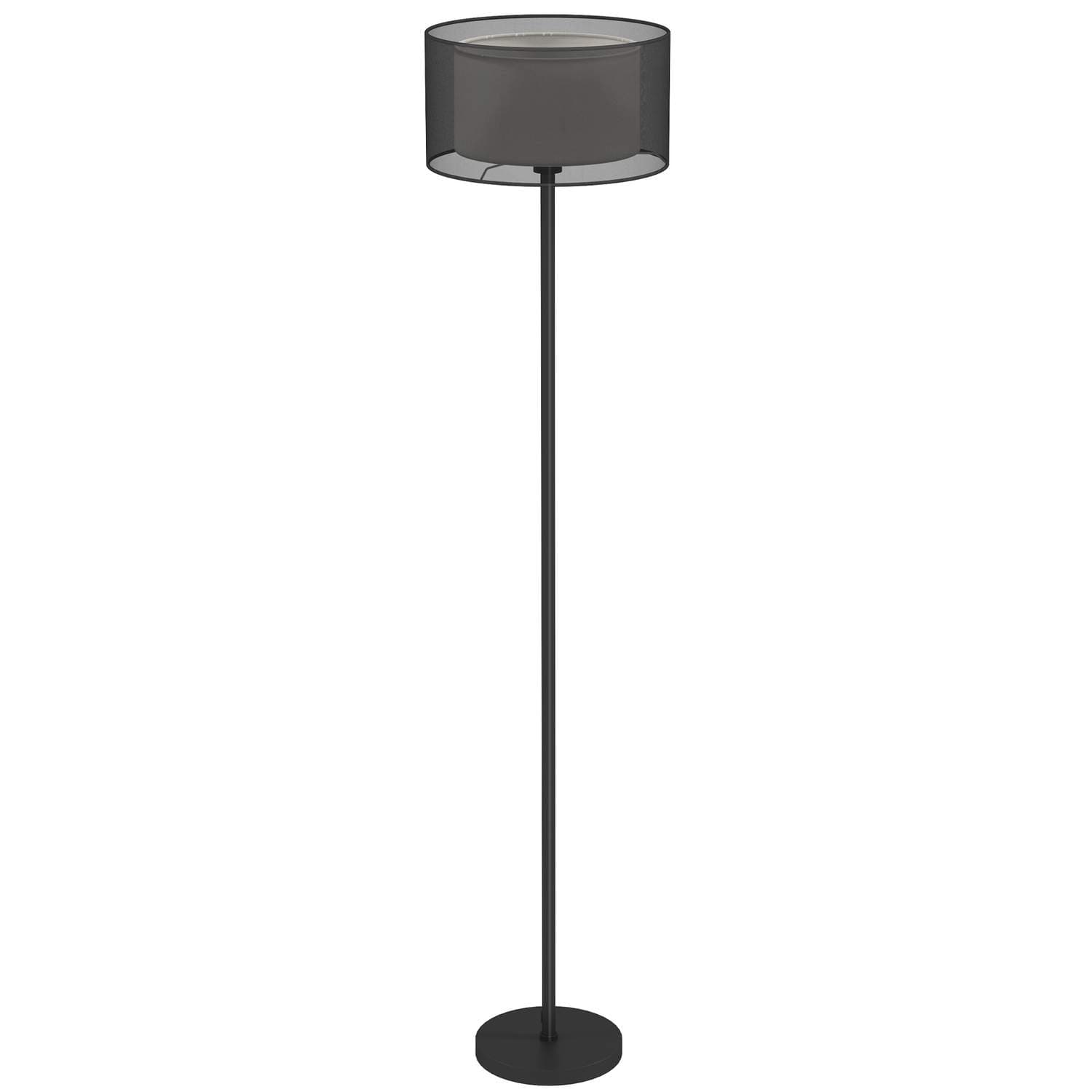 Gulvlampe, standerlampe med E27 fatning, tofarvet stoflampeskærm, standerlampe med fodkontakt, standerlampe til stue, soveværels