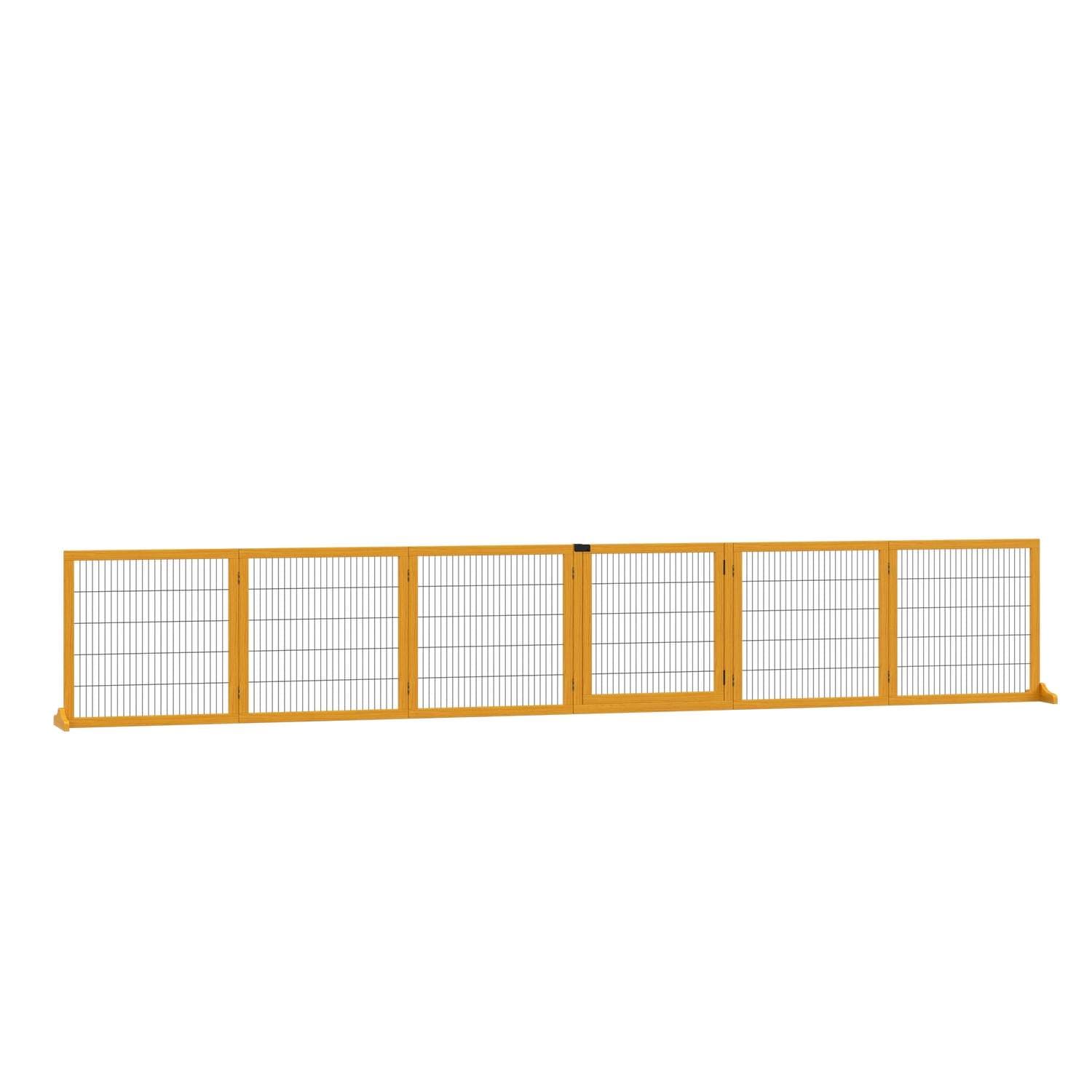 Hundespærre, justerbar sikkerhedslåge med fødder, 432 x 70 cm hundelåge i træ, foldbar trappelåge, hundespærre til trapper, døre