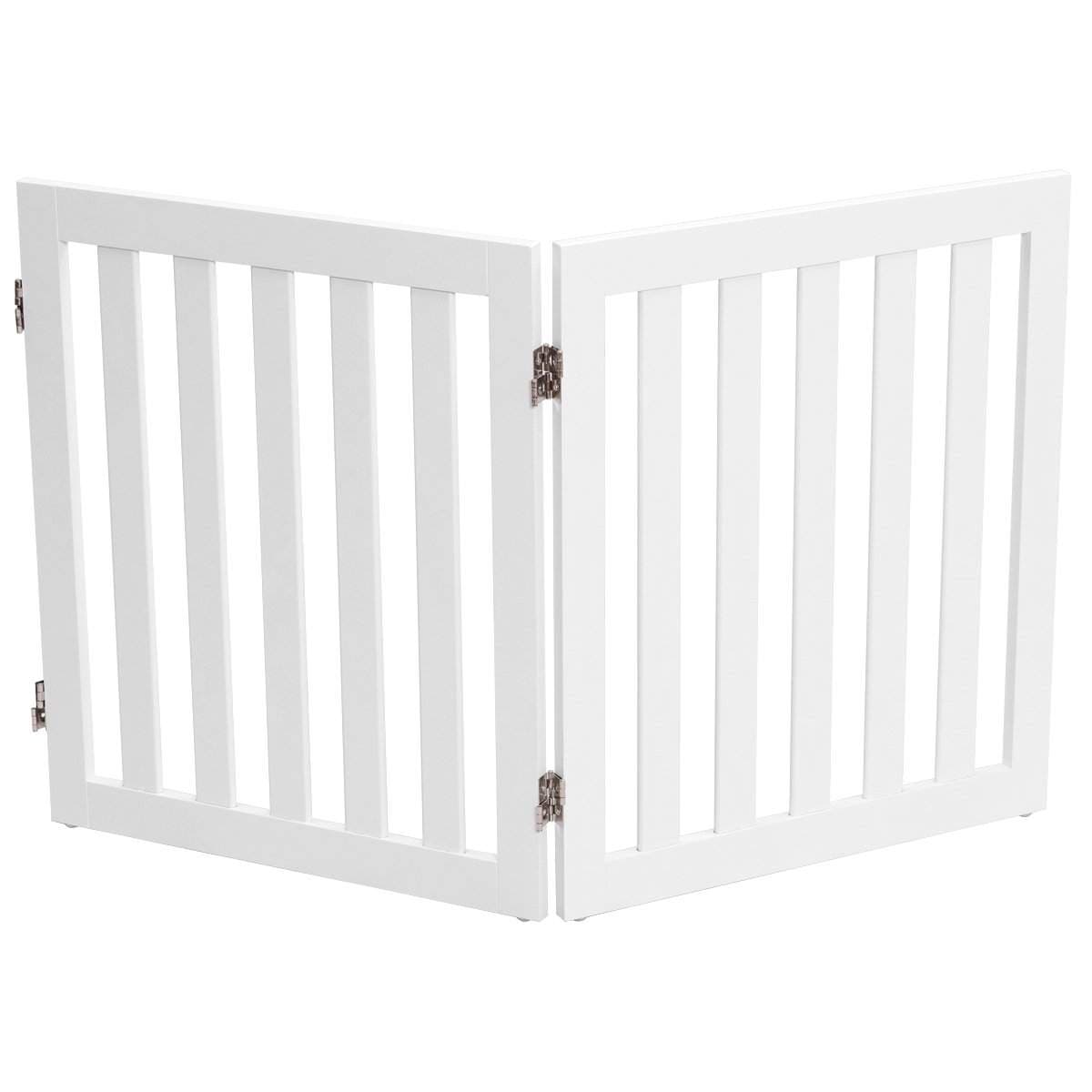 Hundespærre 60cm høj beskyttelseslåge træ foldbar 2 paneler hvid