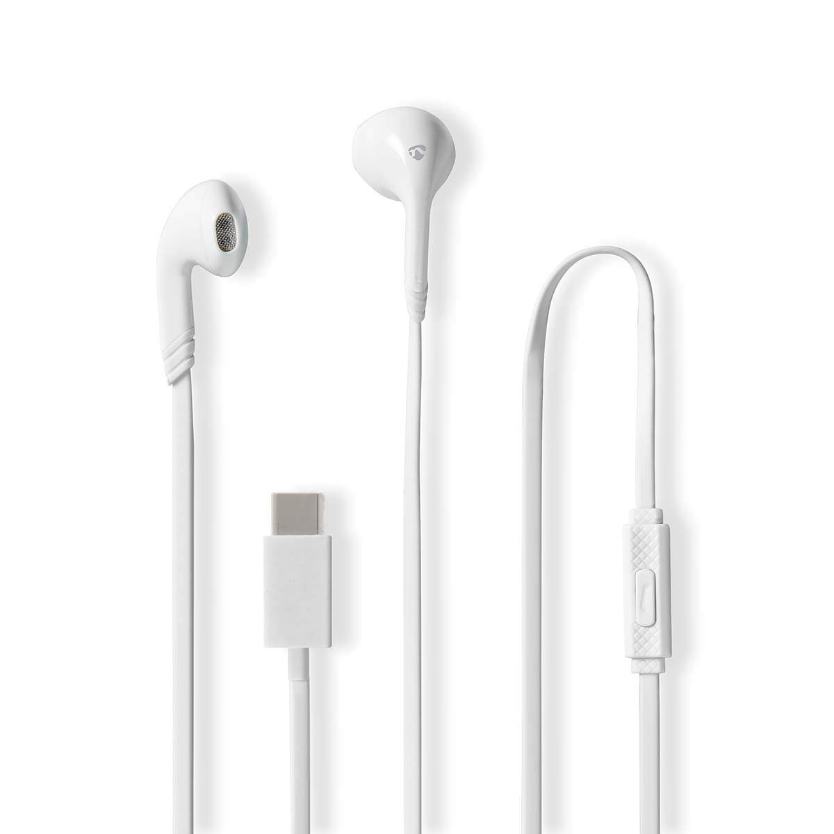 Kablede øretelefoner | USB-C™ | Kabellængde: 1,20 m | Indbygget mikrofon | Lydstyrkekontrol | Hvid