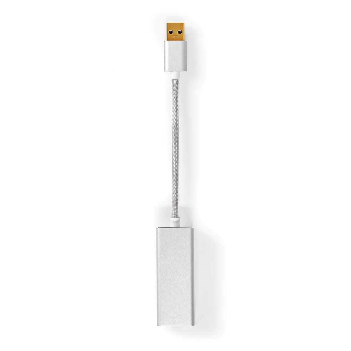 USB-netværksadapter | USB 3.2 Gen 1 | 1 Gbps | USB-A Han | RJ45 Hun | 0.20 m | Runde | Guldplateret | Kobber | Sølv | Cover Wind