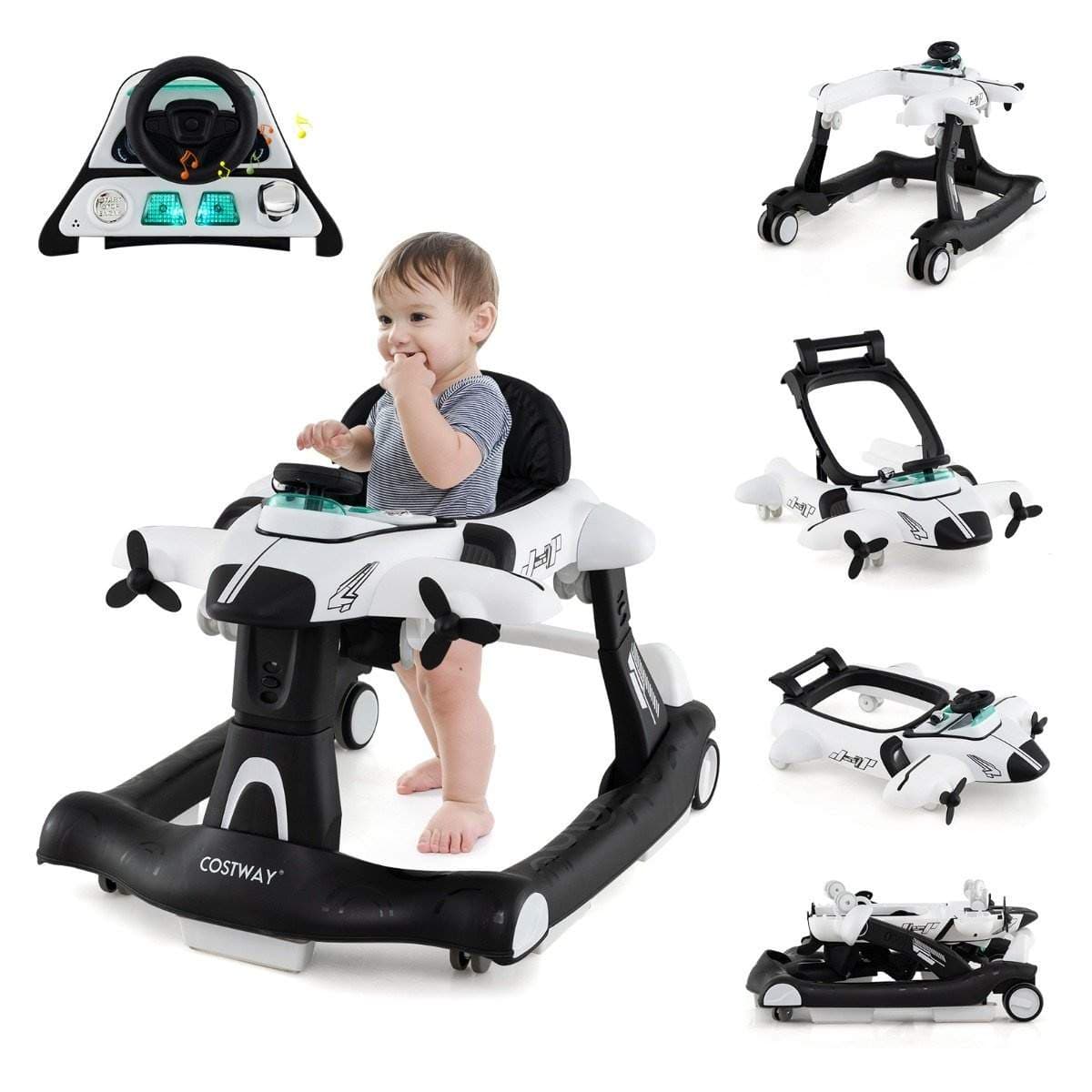 Baby Walker 6-i-1, justerbar højde og hastighed, foldbar