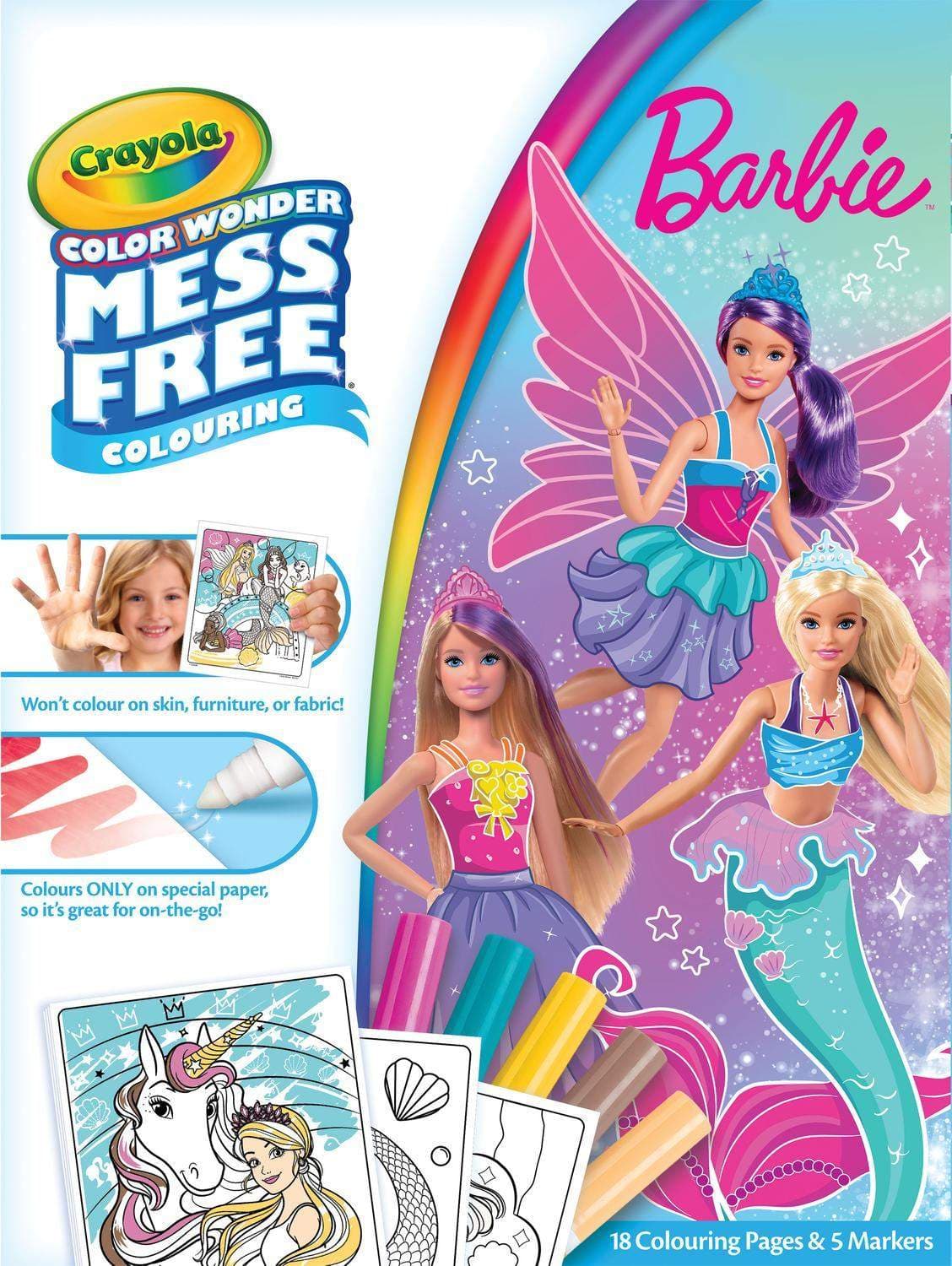 Barbie Color Wonder Sæt, Mess-Free Tuscher & Sider