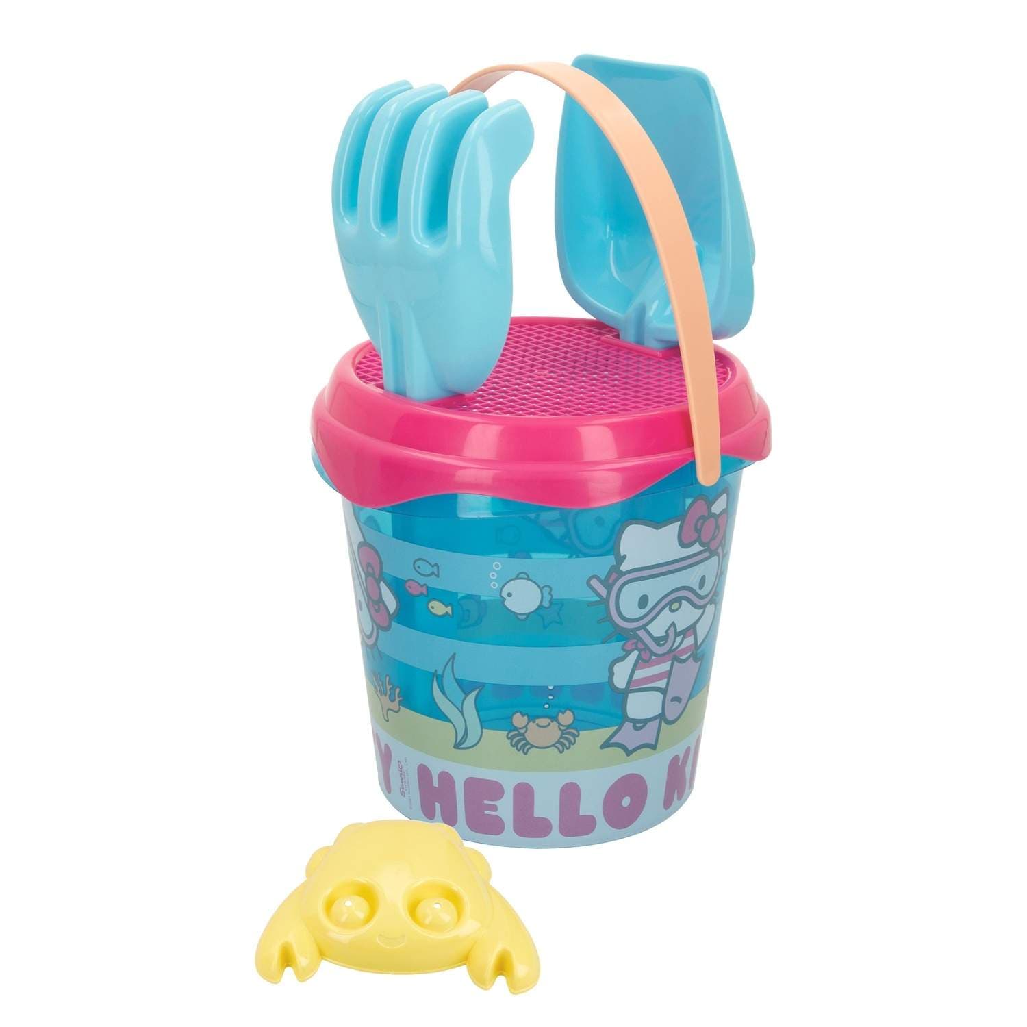 Hello Kitty strandsæt, 18 cm spand og legetøj, 5 dele