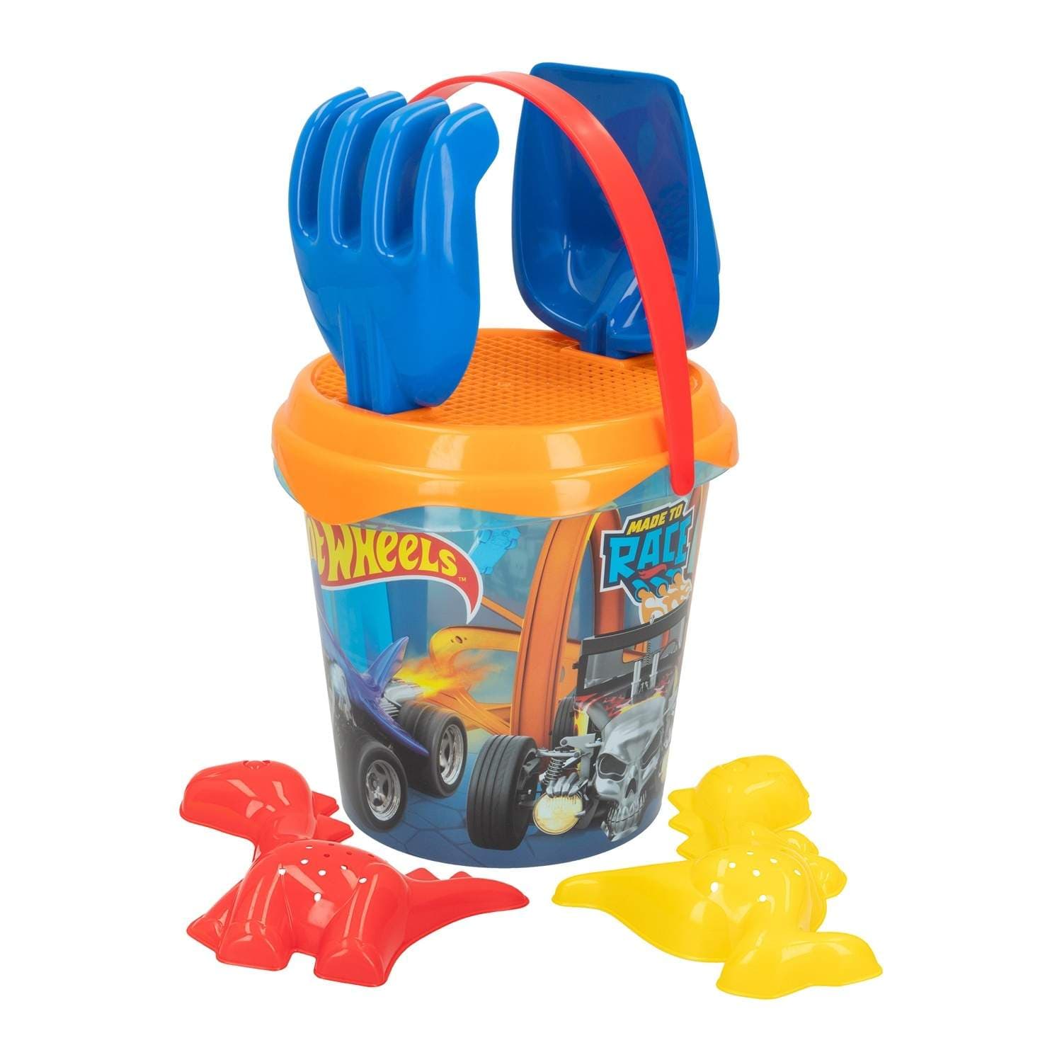 Strandlegetøjssæt, Hot Wheels-tema, 6 dele, 18 cm spand