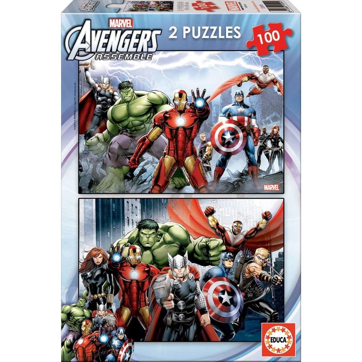 Marvel Avengers 2x100-brikkers puslespil til børn og voksne