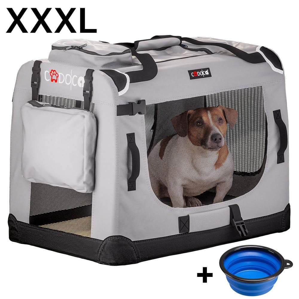 Hundetransportør, gråt stof, XXXL, 101x70x70cm, sammenklappelig design
