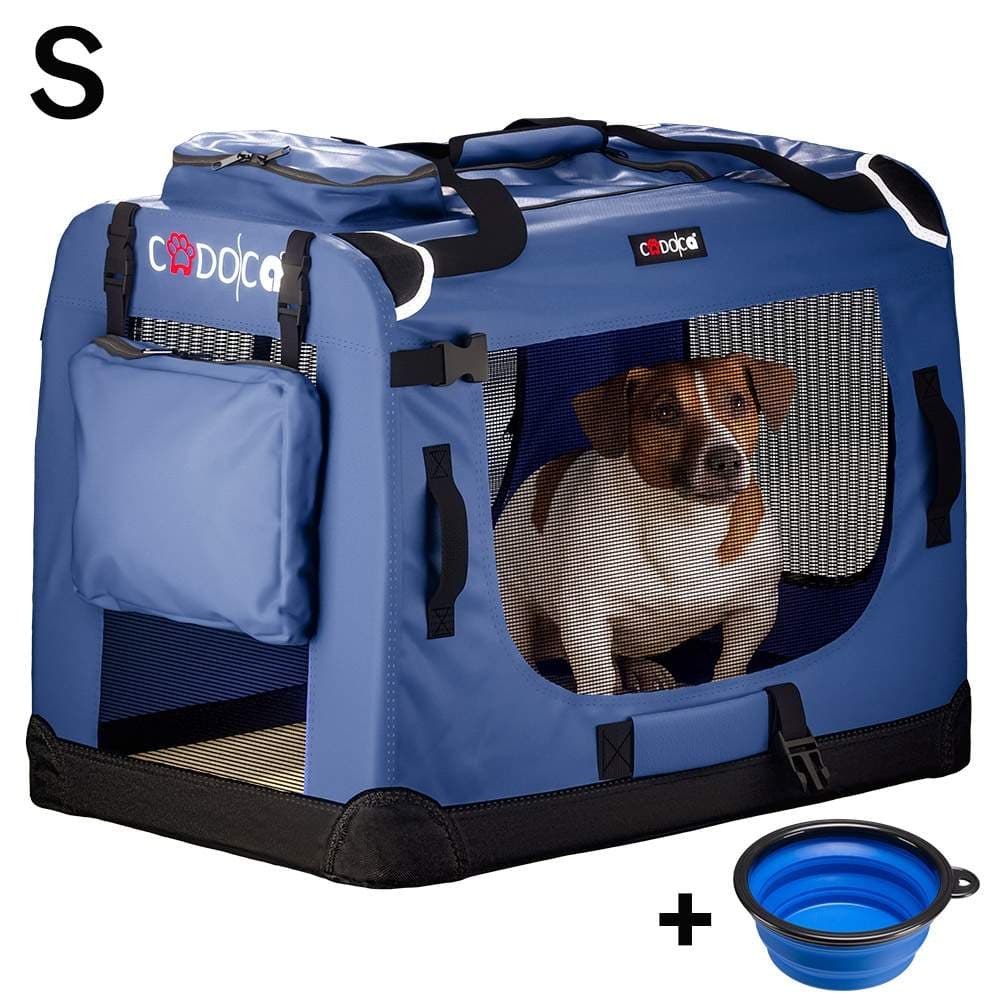 Hundetransportør, foldbart stof, marineblå, lille 50x34x36cm