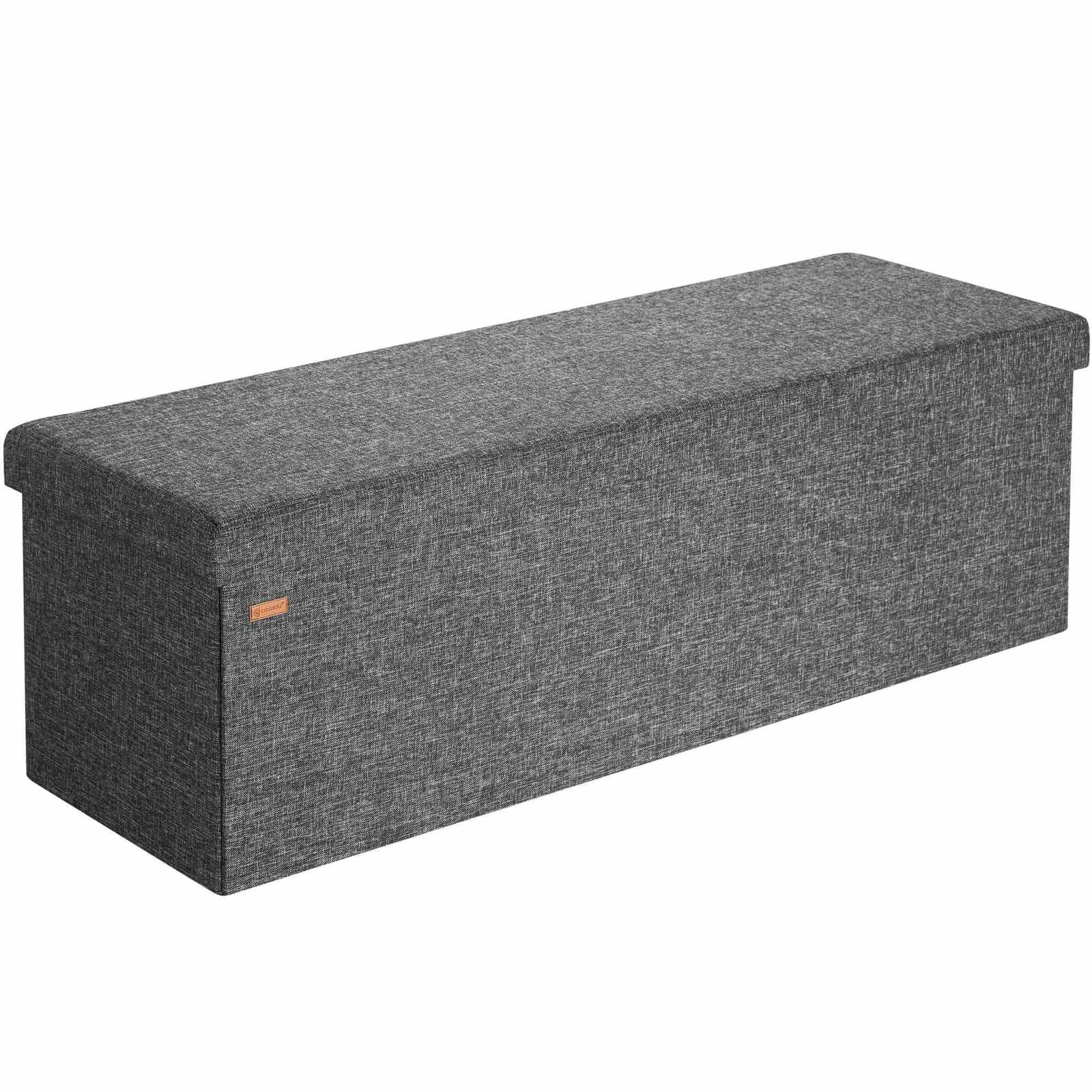 Sammenklappelig opbevaringsbænk, mørkegrå, 115 cm, MDF