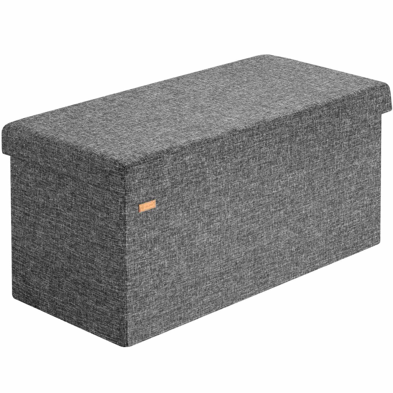 Sammenklappelig opbevaringsbænk, mørkegrå, 114 cm, MDF