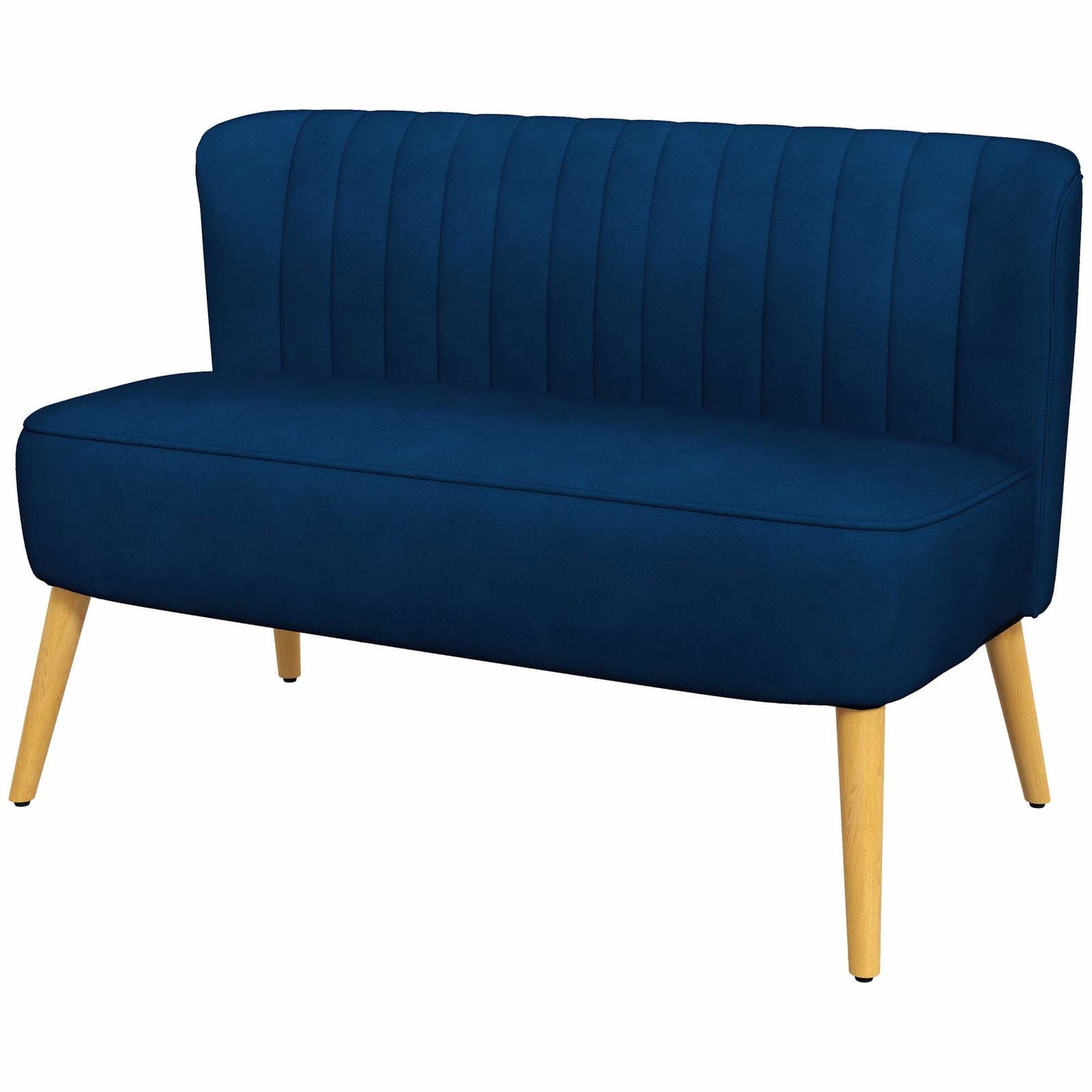 Blå Retro 2-personers sofa, træben, kompakt og holdbar