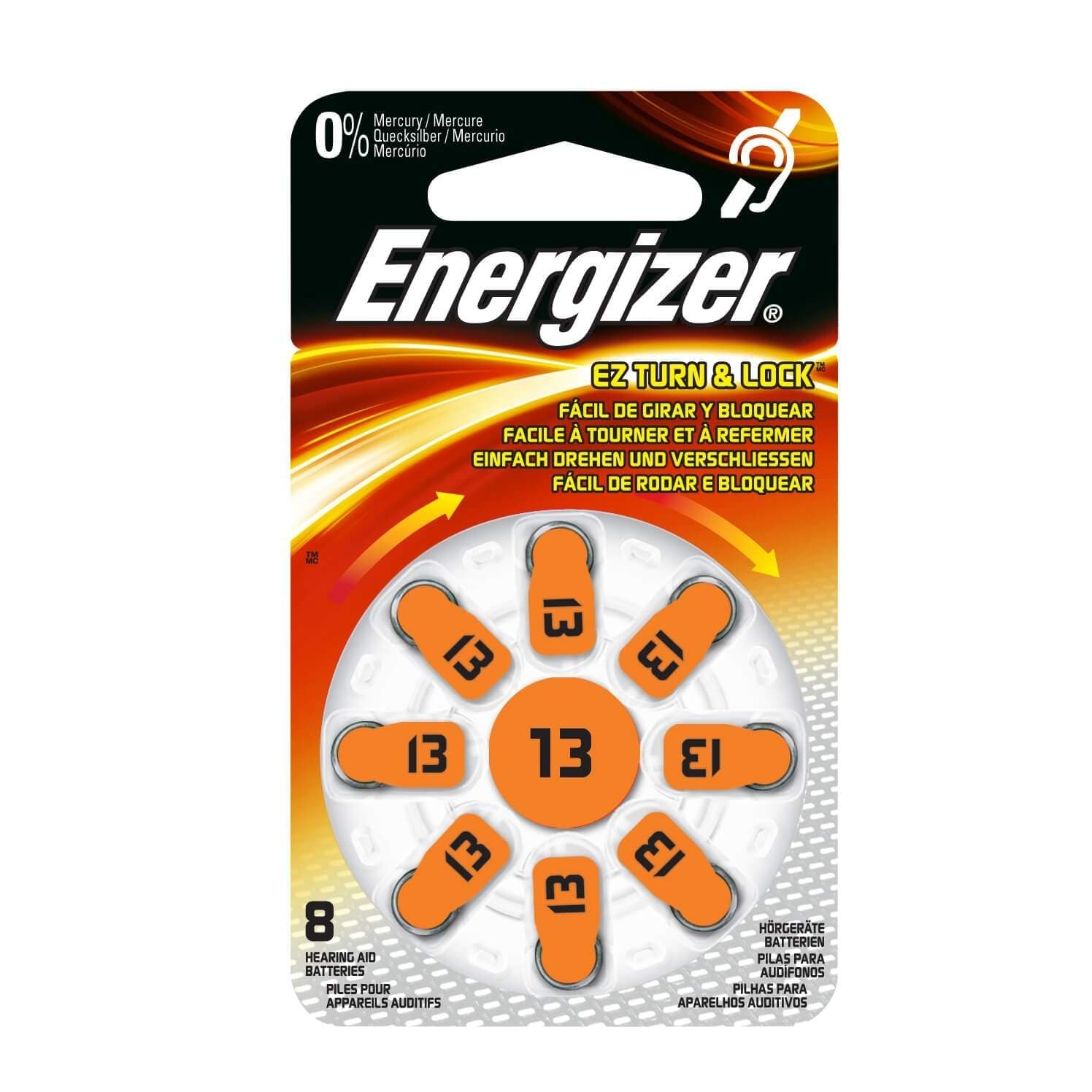 ENERGIZER Batteri Høreapparat Zink Air 13 TL8 8-pak