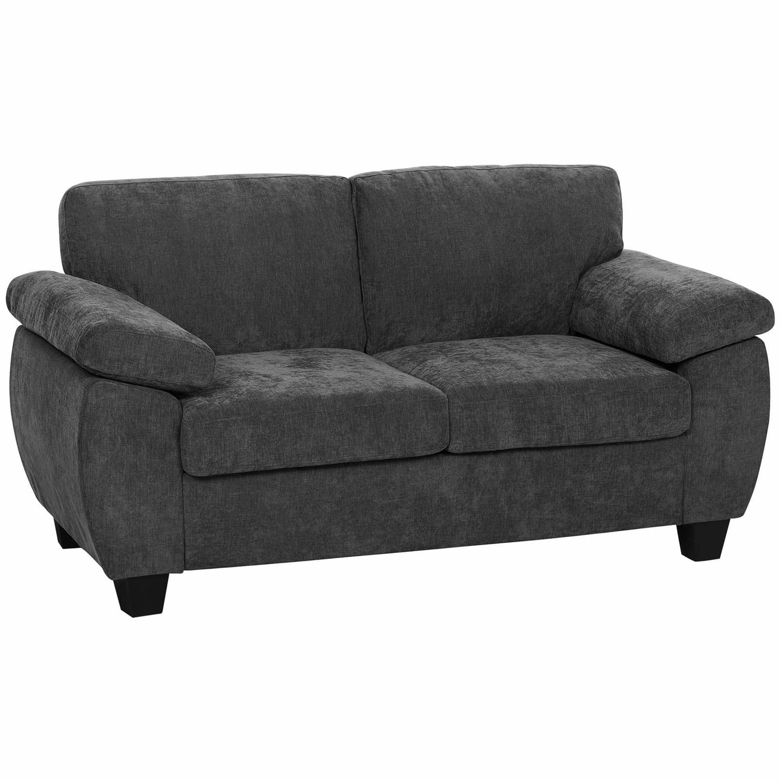 2-personers chenillesofa, mørkegrå, 300 kg kapacitet