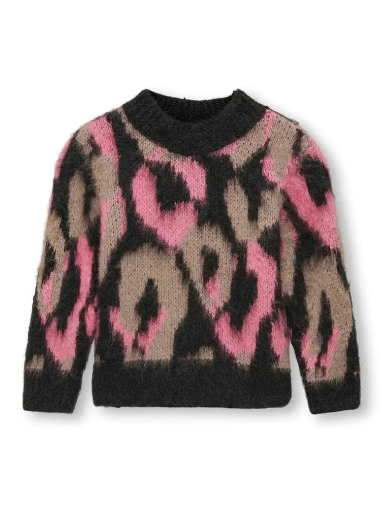 Wild langærmet o-neck strik - PIRATE BLACK - 116