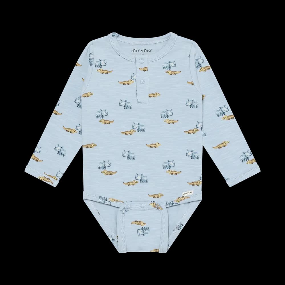 Langærmet Body m. Print - Niagara Mist - 68