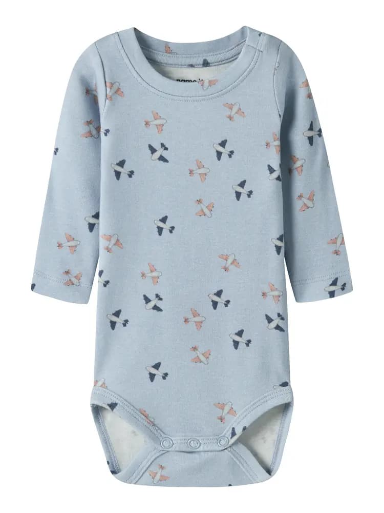 Hop Langærmet Body - Blue fog - 80