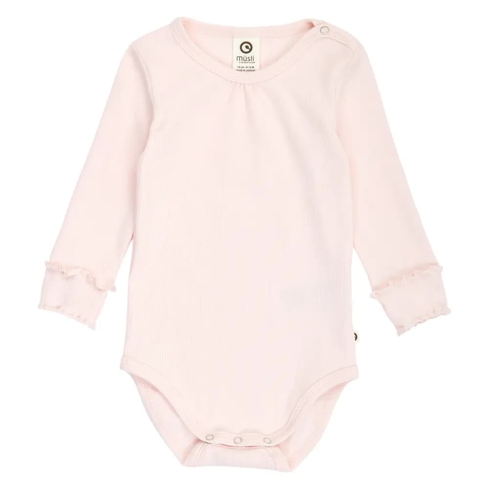 Cozy Me Rib Deco Langærmet Body - Primrose - 92
