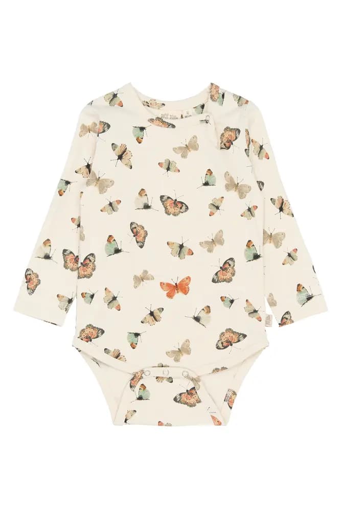 Star Langærmet Body - Eggnog Butterfly - 74