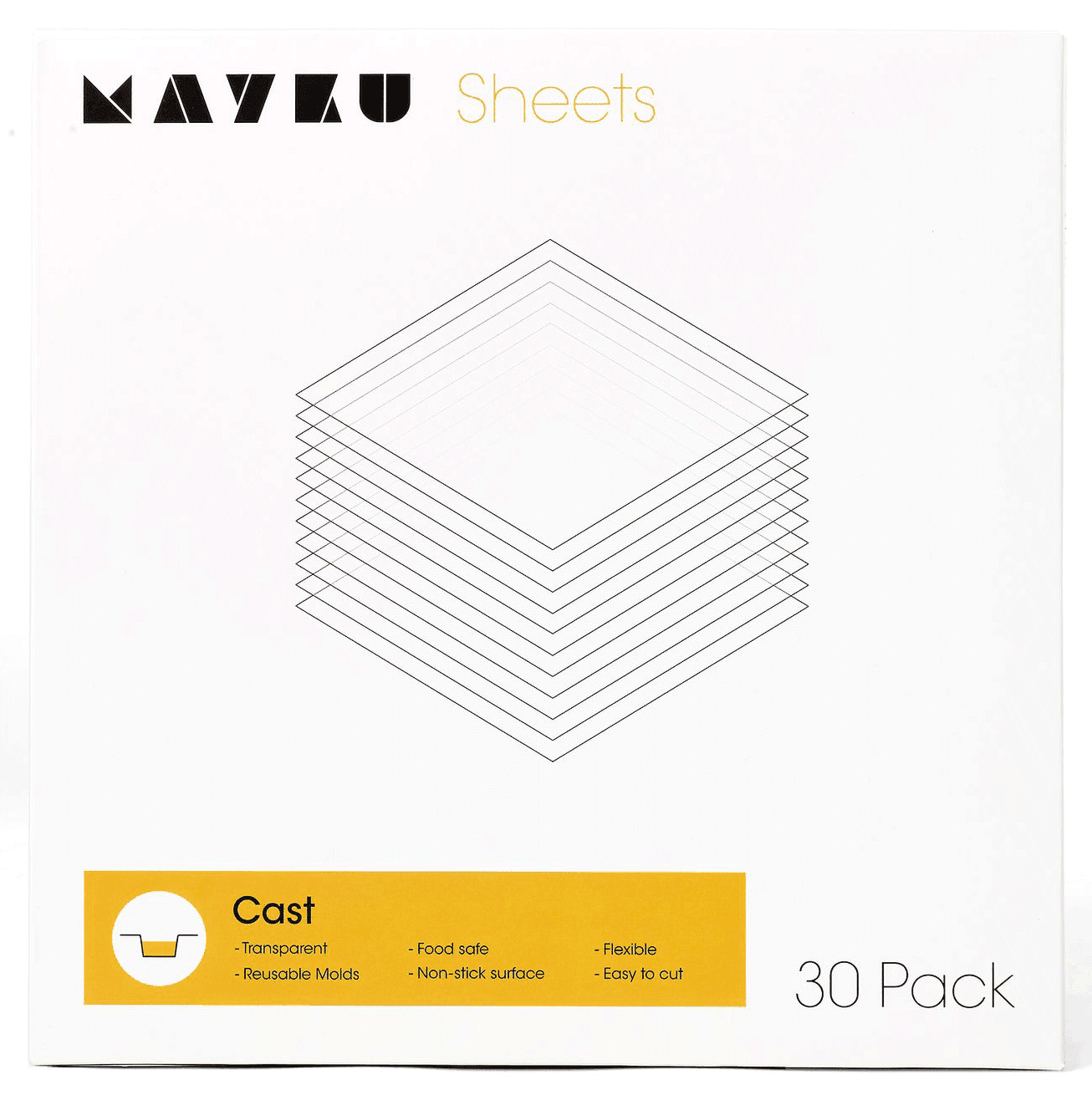 Mayku Formbox Cast/klar Sheet (30 Pakke)