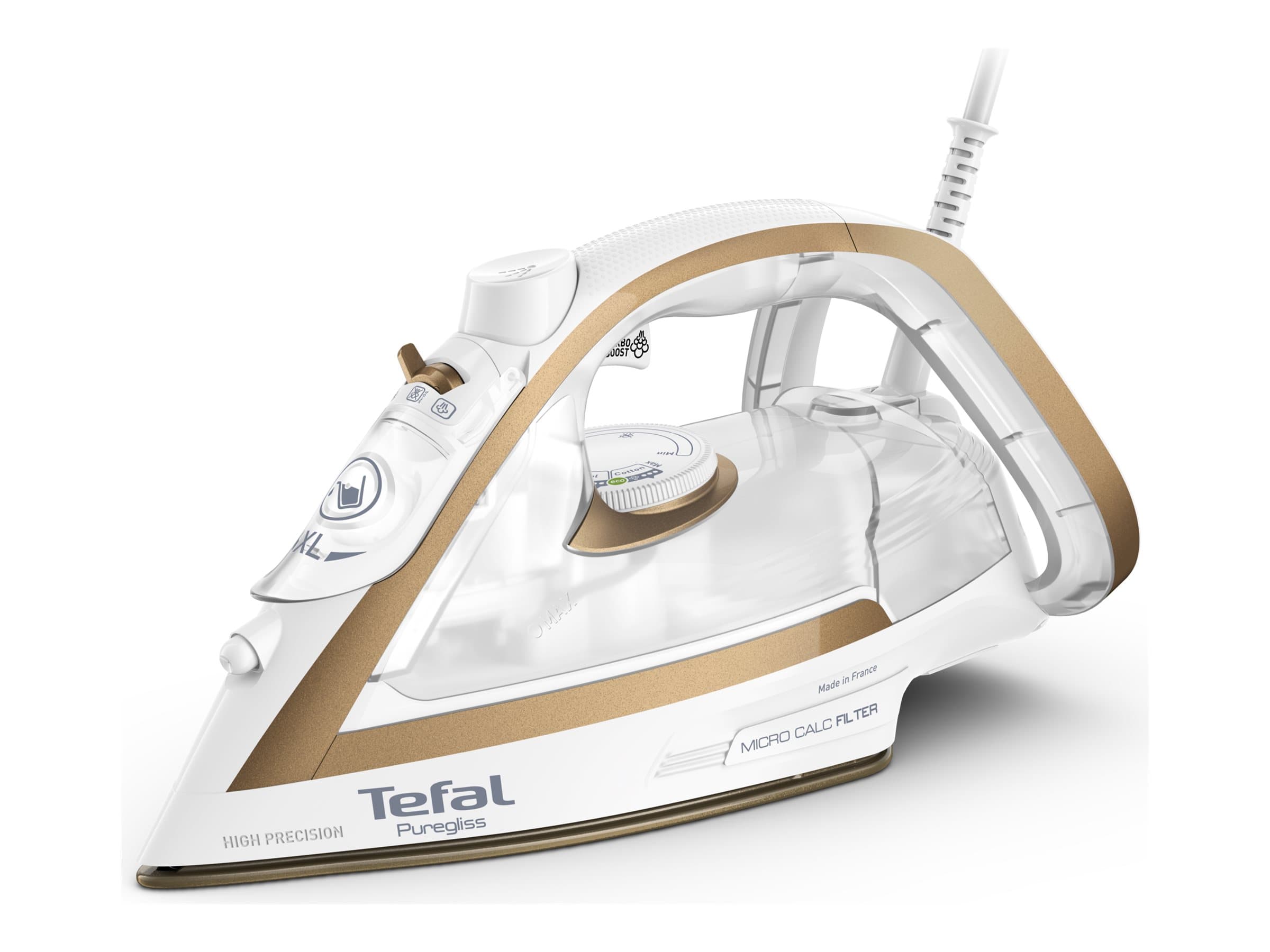 Tefal Puregliss FV8042E0 Dampstrygejern 2900W Guld Hvid