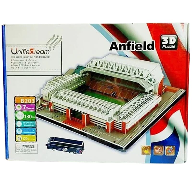 3D Anfield Road Liverpool stadium puslespil