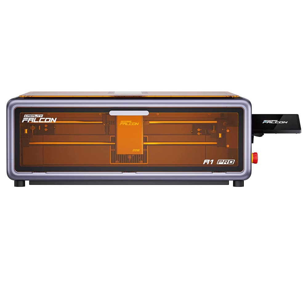 Creality Falcon A1 Pro 20W lasergraveringsskærer, AI-kamera, 600 mm/s høj hastighed, 4,3-tommer berøringsskærm, 358 * 268 mm, grå