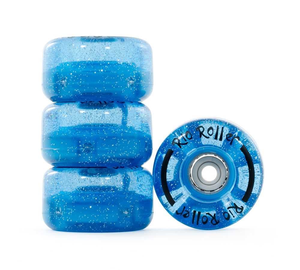 Rio Roller Light Up Rulleskøjtehjul Blå Glitter 58mm/82A