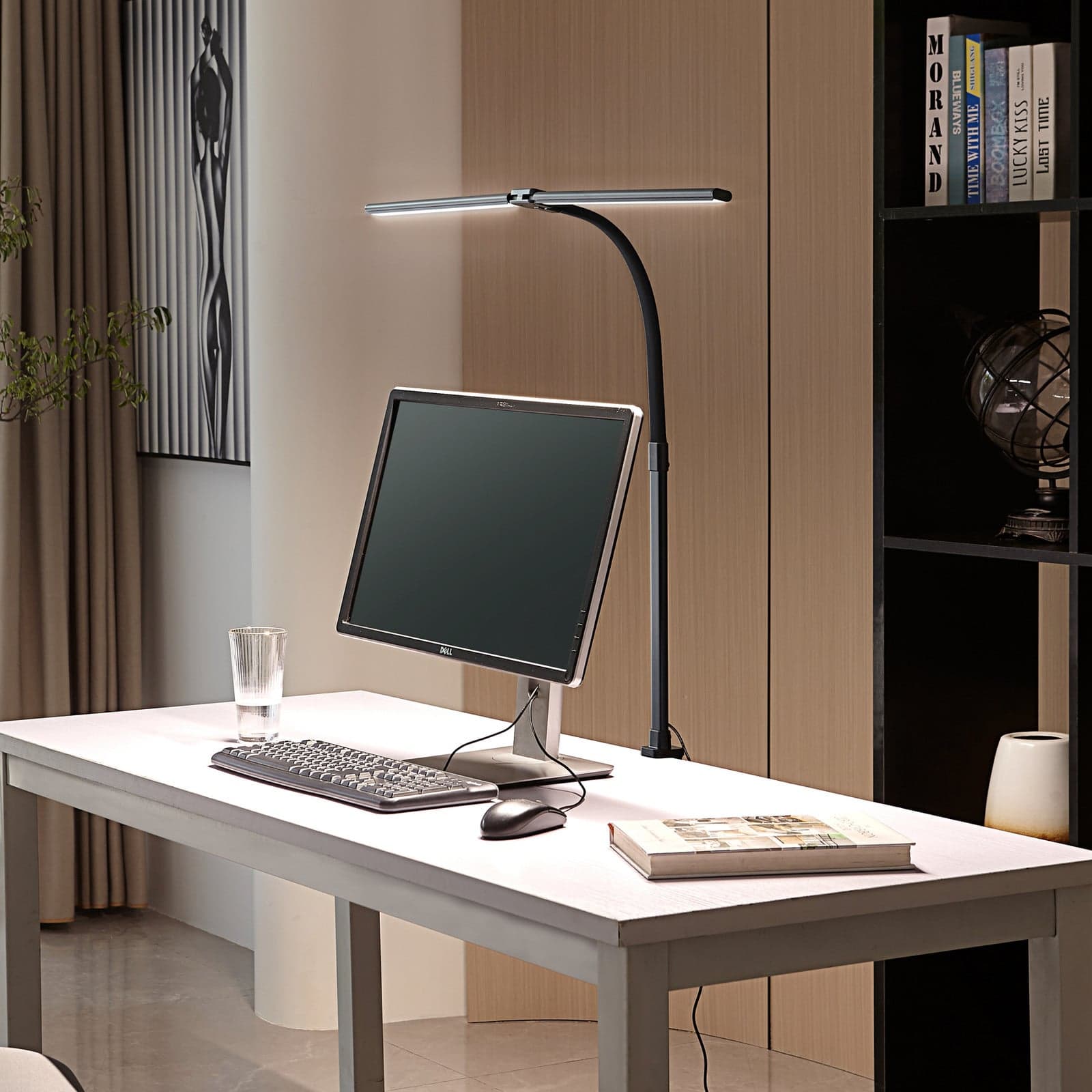 Nilay bordlampe, sort – Lindby - Kontor / arbejdsværelse - Moderne - Metal - Kantet