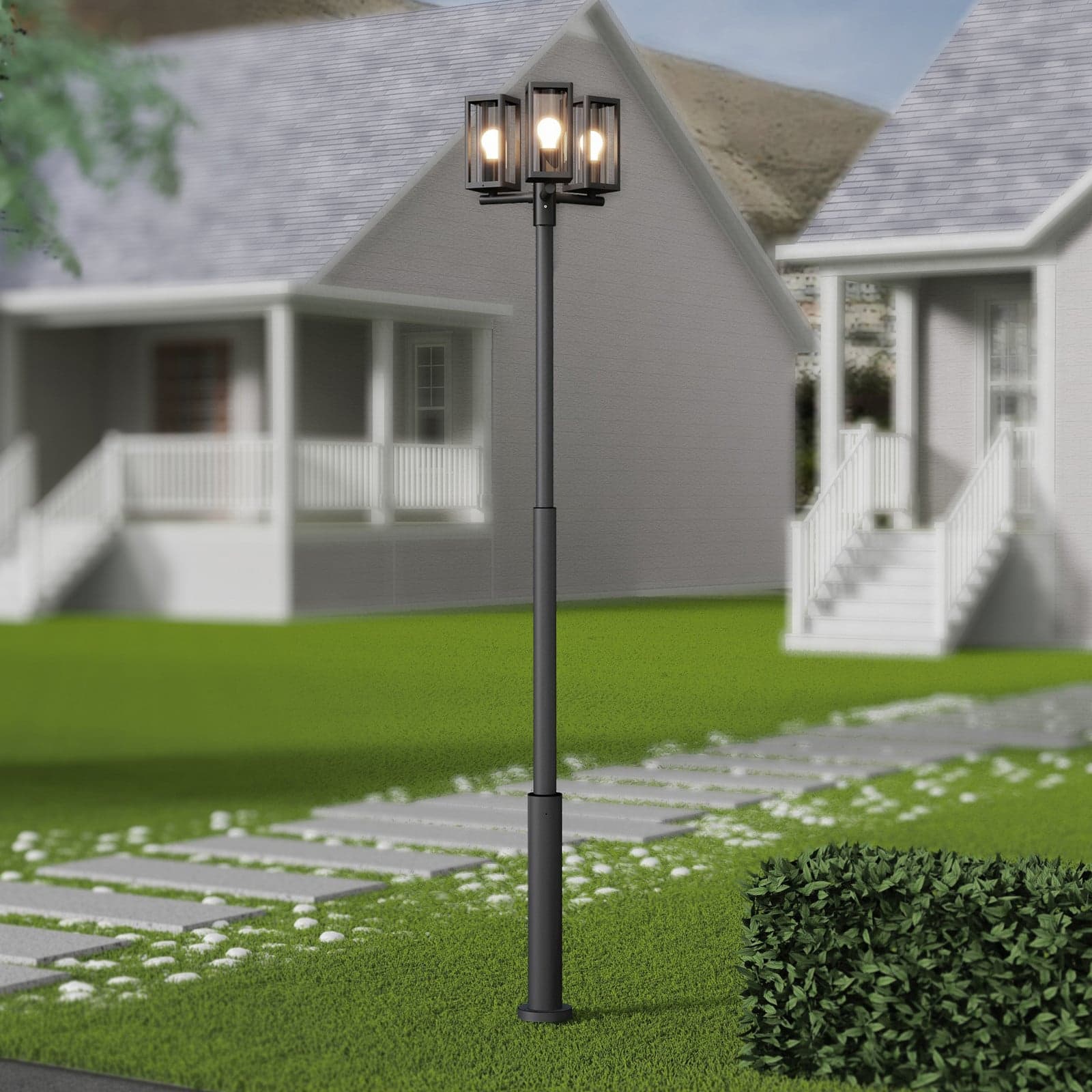 Siveta 3 Parklampe H240 Sort Lucande - Aluminium - Kantet