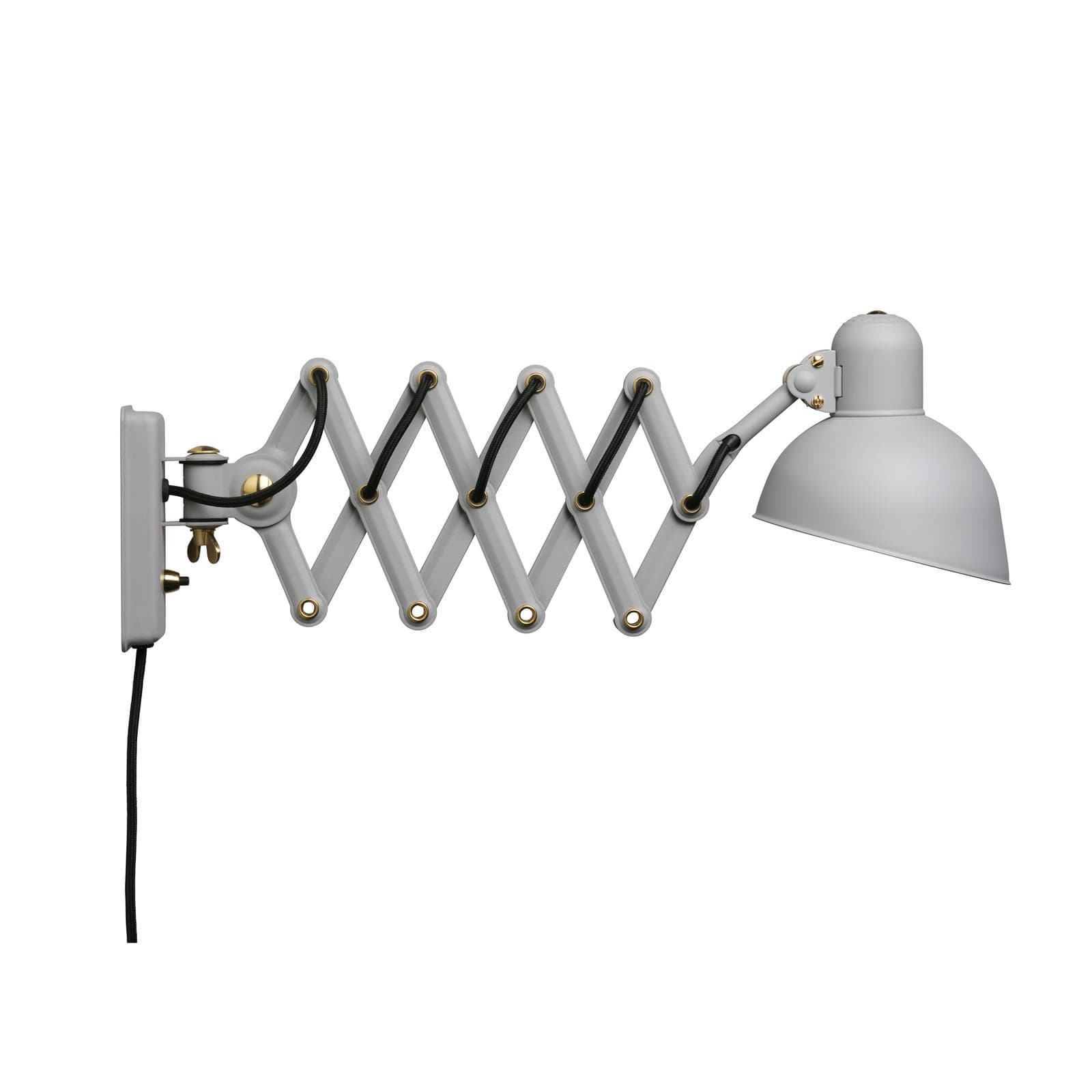 Kaiser idell 6718-W væglampe med stik, grå, Fritz Hansen - Stue - Design - Metal