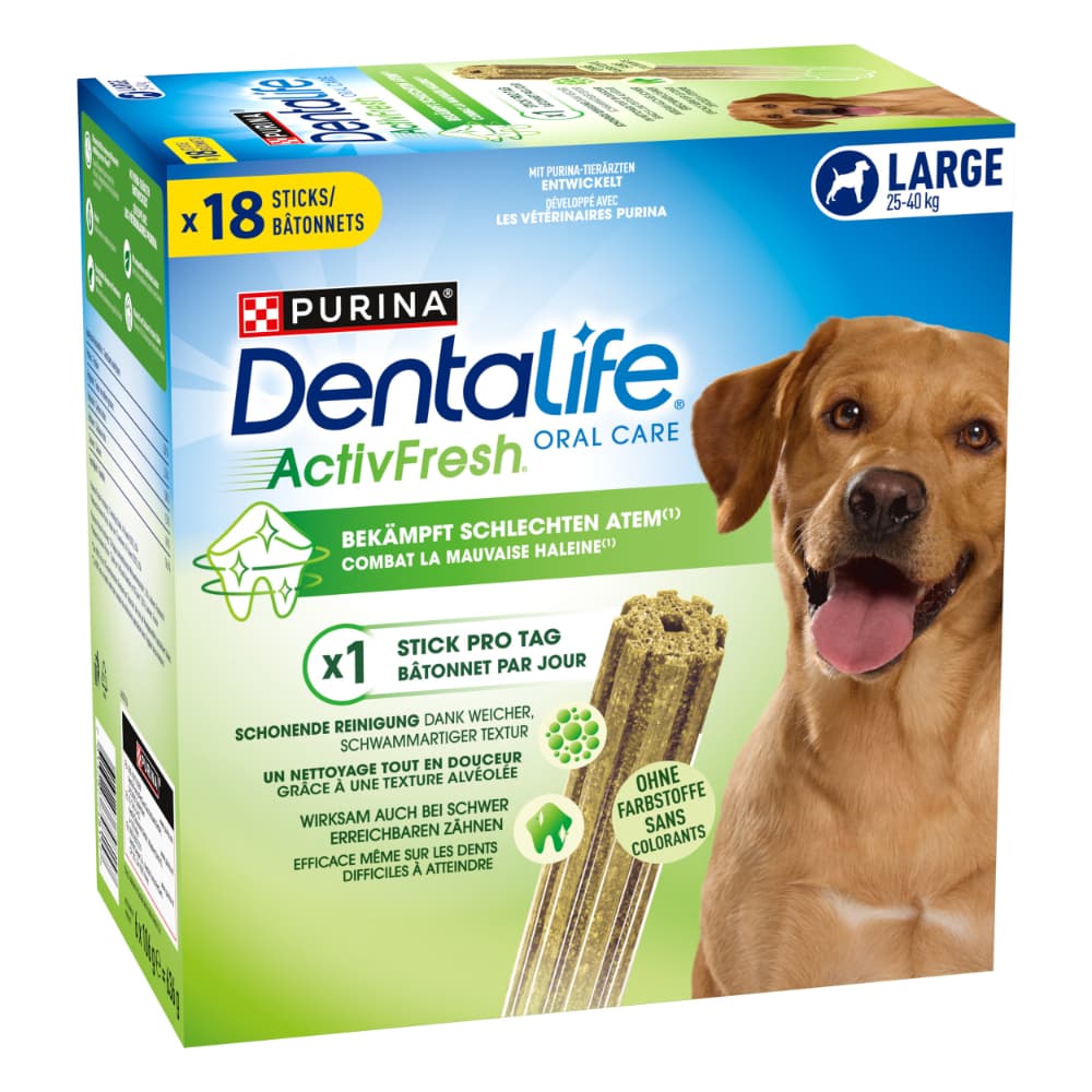 PURINA Dentalife ActivFresh L - Økonomipakke: 2 x 18 Sticks
