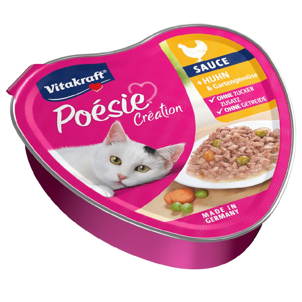 Vitakraft Poésie Création 15 x 85 g - Kylling & Grøntsager i sauce