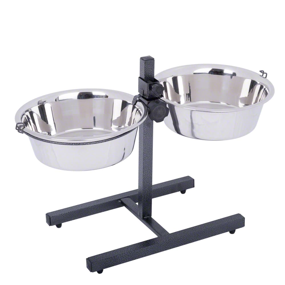 Foderbar inkl. 2 rustfrie stålskåle - 2 x 4,2 l, Ø 28 cm, højde op til 60 cm