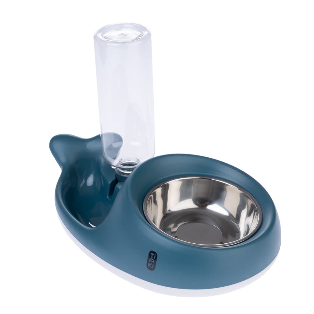 TIAKI mad- og vanddispenser Lille Hval - 350 ml foder, 500 ml vand