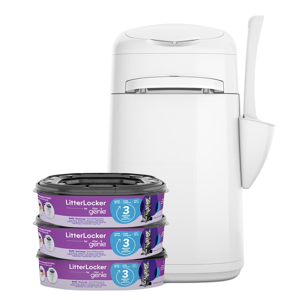 LitterLocker by Litter Genie affaldspand til brugt kattegrus - konomist: LitterLocker + 3 kassetter)