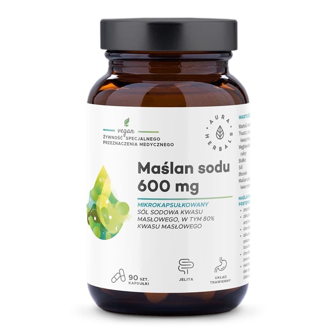 Aura Herbals - Natriumbutyrat mikroindkapslet 600 mg (90 kapsler)