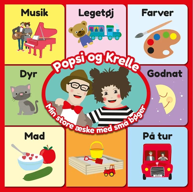 Popsi og Krelle: Min store æske med små bøger - Popsi - Andet Bog - CARLSEN - 2024 - Dansk - Booktok.dk