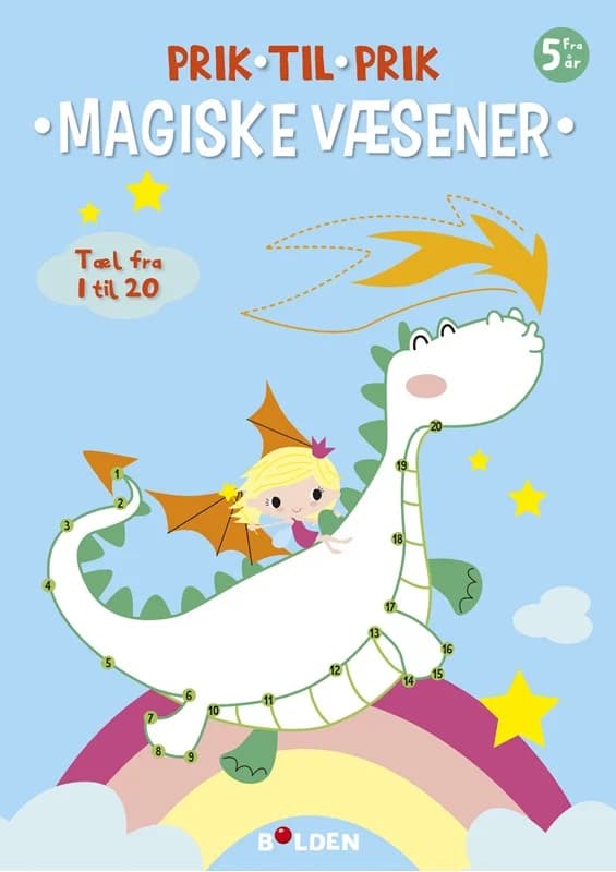 Prik til prik: Magiske væsener - Tæl fra 1 til 20 - - Hæftet Bog - Forlaget Bolden - 2021 - Dansk - Booktok.dk