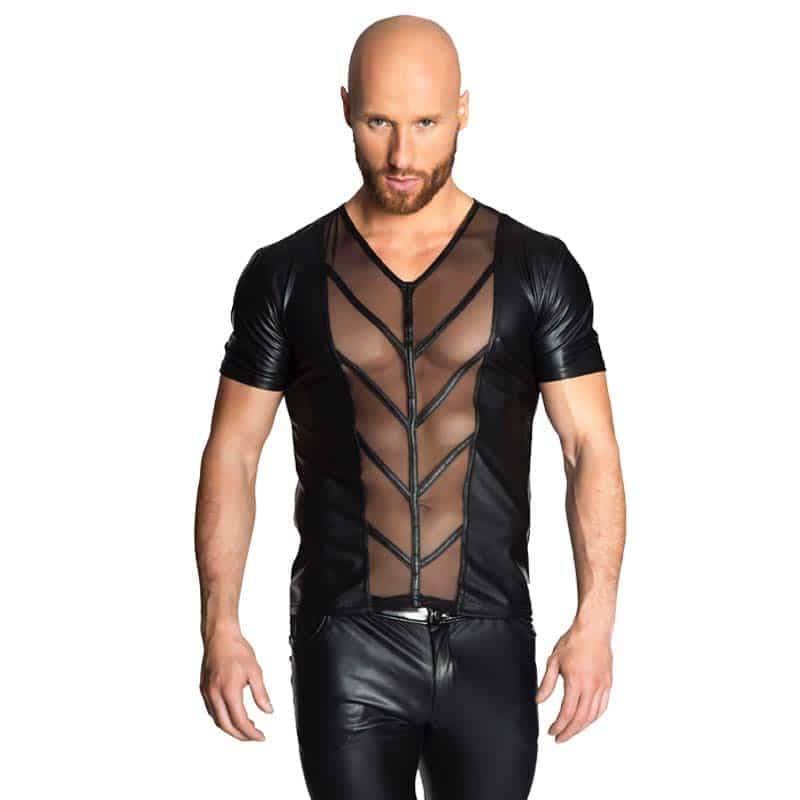 Noir Handmade Aadarshini Wetlook T-Shirt Sort XXXXXL