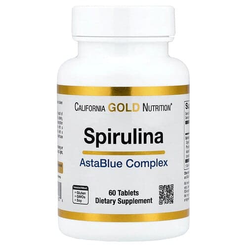 California Gold Nutrition, Spirulina, økologisk AstaBlue-kompleksblanding, 60 tabletter