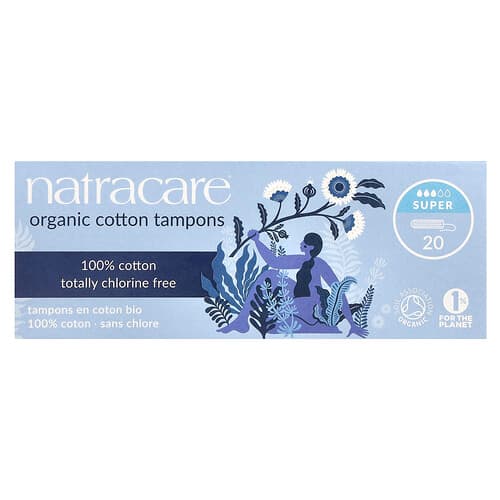 Natracare, Økologiske bomuldstamponer, Super, 20 tamponer