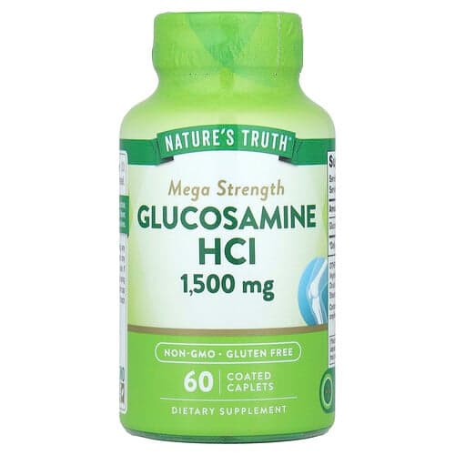 Nature's Truth, Glucosamin HCl, Mega Styrke, 1.500 mg, 60 filmovertrukne kapletter