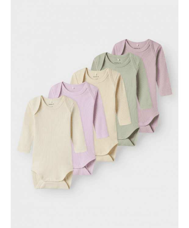 Name It 5-pak bodystockings i flere farver til baby